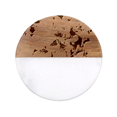 Cherry-blossoms Classic Marble Wood Coaster (round) 