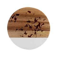 Cherry-blossoms Marble Wood Coaster (round)