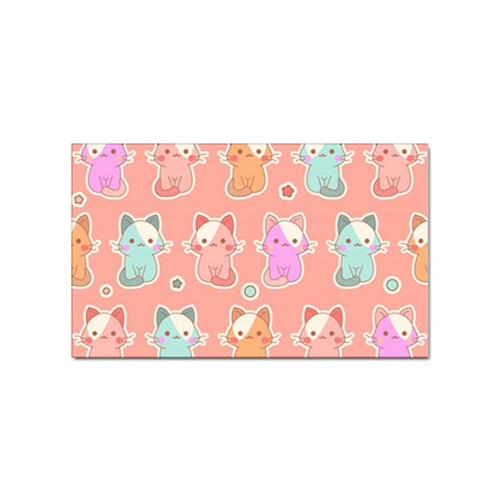 Cute-kawaii-kittens-seamless-pattern Sticker (Rectangular)