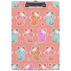 Cute-kawaii-kittens-seamless-pattern A4 Acrylic Clipboard by Simbadda