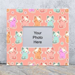 Cute-kawaii-kittens-seamless-pattern White Wall Photo Frame 5  X 7  by Simbadda