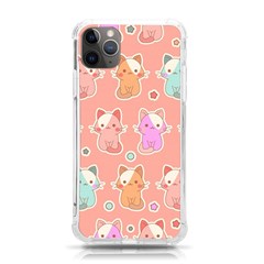 Cute-kawaii-kittens-seamless-pattern Iphone 11 Pro Max 6 5 Inch Tpu Uv Print Case by Simbadda