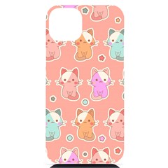 Cute-kawaii-kittens-seamless-pattern Iphone 14 Plus Black Uv Print Case