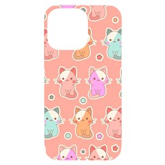 Cute-kawaii-kittens-seamless-pattern Iphone 14 Pro Max Black Uv Print Case