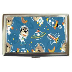 Seamless-pattern-funny-astronaut-outer-space-transportation Cigarette Money Case by Simbadda