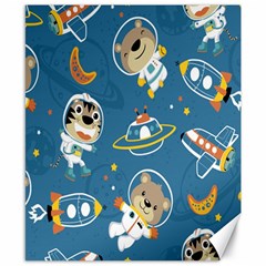 Seamless-pattern-funny-astronaut-outer-space-transportation Canvas 8  X 10  by Simbadda