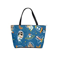 Seamless-pattern-funny-astronaut-outer-space-transportation Classic Shoulder Handbag by Simbadda