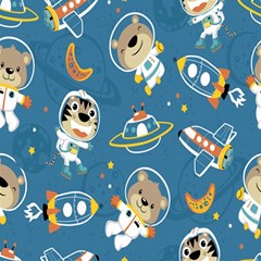 Seamless-pattern-funny-astronaut-outer-space-transportation Play Mat (square) by Simbadda