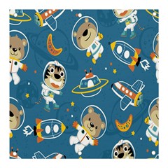 Seamless-pattern-funny-astronaut-outer-space-transportation Banner And Sign 3  X 3  by Simbadda