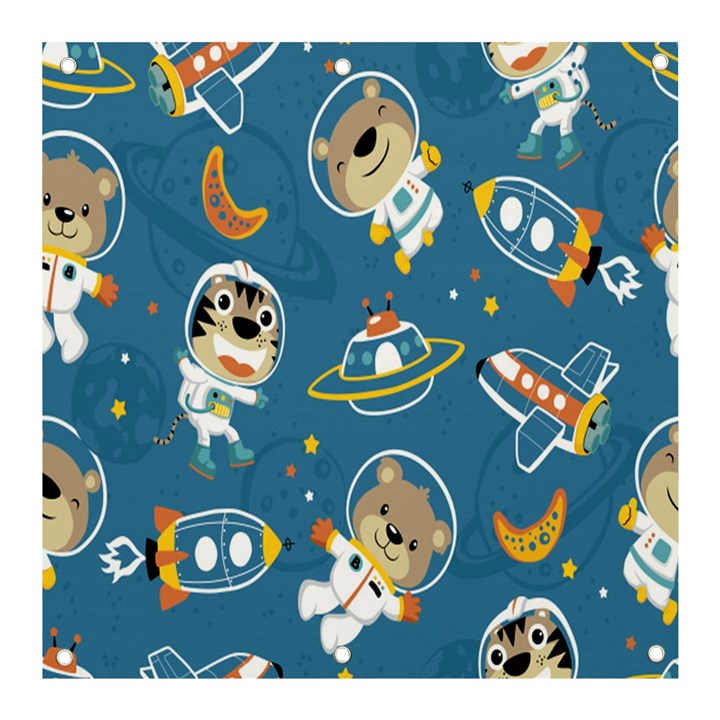 Seamless-pattern-funny-astronaut-outer-space-transportation Banner and Sign 3  x 3 