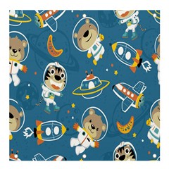 Seamless-pattern-funny-astronaut-outer-space-transportation Banner And Sign 4  X 4  by Simbadda