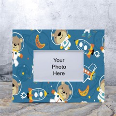 Seamless-pattern-funny-astronaut-outer-space-transportation White Tabletop Photo Frame 4 x6  by Simbadda