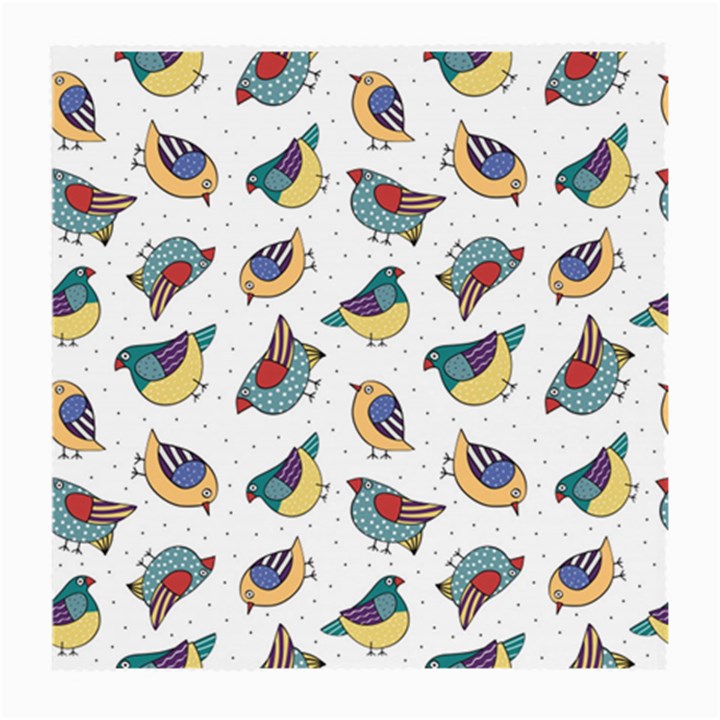 Seamless-pattern-with-hand-drawn-bird-black Medium Glasses Cloth (2 Sides)