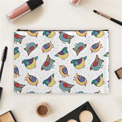 Seamless-pattern-with-hand-drawn-bird-black Cosmetic Bag (large) by Simbadda