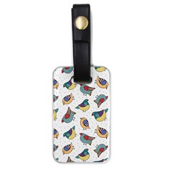 Seamless-pattern-with-hand-drawn-bird-black Luggage Tag (one Side) by Simbadda