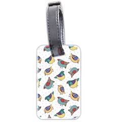 Seamless-pattern-with-hand-drawn-bird-black Luggage Tag (two Sides) by Simbadda