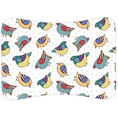 Seamless-pattern-with-hand-drawn-bird-black Velour Seat Head Rest Cushion by Simbadda