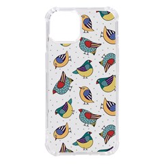 Seamless-pattern-with-hand-drawn-bird-black Iphone 14 Tpu Uv Print Case by Simbadda