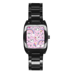 Beautiful-cute-animals-pattern-pink Stainless Steel Barrel Watch by Simbadda