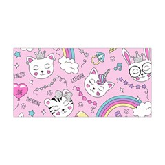 Beautiful-cute-animals-pattern-pink Yoga Headband by Simbadda