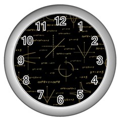 Abstract-math Pattern Wall Clock (Silver)