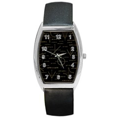 Abstract-math Pattern Barrel Style Metal Watch