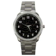 Abstract-math Pattern Sport Metal Watch