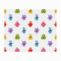 Seamless-pattern-cute-funny-monster-cartoon-isolated-white-background Small Glasses Cloth by Simbadda