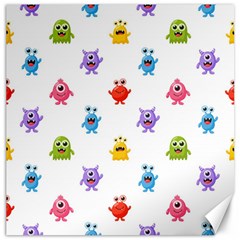 Seamless-pattern-cute-funny-monster-cartoon-isolated-white-background Canvas 12  X 12  by Simbadda