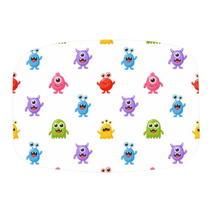 Seamless-pattern-cute-funny-monster-cartoon-isolated-white-background Mini Square Pill Box