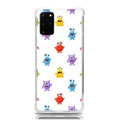 Seamless-pattern-cute-funny-monster-cartoon-isolated-white-background Samsung Galaxy S20plus 6 7 Inch Tpu Uv Case by Simbadda