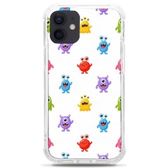 Seamless-pattern-cute-funny-monster-cartoon-isolated-white-background Iphone 12 Mini Tpu Uv Print Case	 by Simbadda