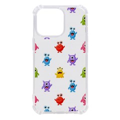 Seamless-pattern-cute-funny-monster-cartoon-isolated-white-background Iphone 13 Pro Tpu Uv Print Case by Simbadda