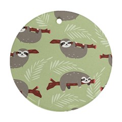 Sloths-pattern-design Ornament (round) by Simbadda