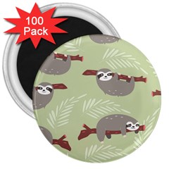 Sloths-pattern-design 3  Magnets (100 pack)