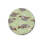 Sloths-pattern-design Rubber Coaster (Round) Front