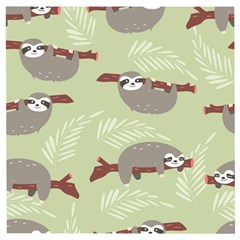 Sloths-pattern-design Wooden Puzzle Square