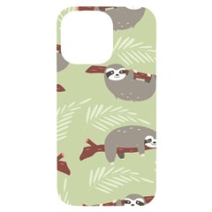 Sloths-pattern-design iPhone 14 Pro Max Black UV Print Case