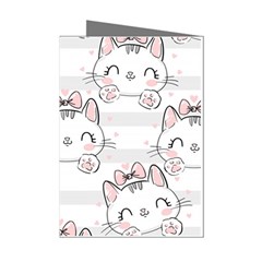 Cat-with-bow-pattern Mini Greeting Cards (pkg Of 8)