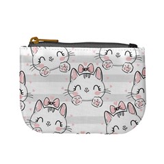 Cat-with-bow-pattern Mini Coin Purse by Simbadda