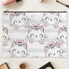 Cat-with-bow-pattern Cosmetic Bag (xxxl) by Simbadda