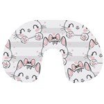 Cat-with-bow-pattern Travel Neck Pillow Front