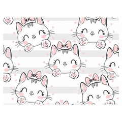 Cat-with-bow-pattern Premium Plush Fleece Blanket (extra Small) by Simbadda