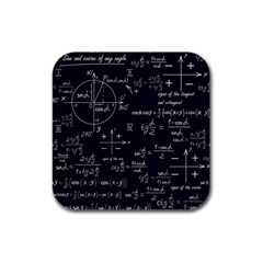 Mathematical-seamless-pattern-with-geometric-shapes-formulas Rubber Square Coaster (4 Pack) by Simbadda