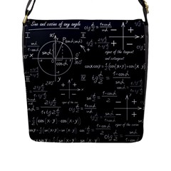 Mathematical-seamless-pattern-with-geometric-shapes-formulas Flap Closure Messenger Bag (l) by Simbadda