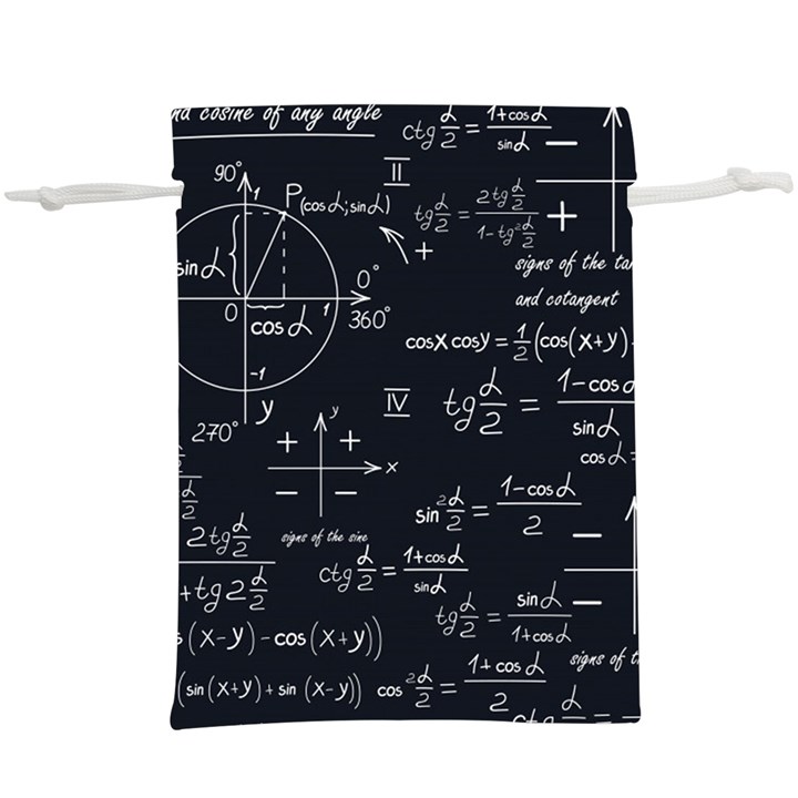 Mathematical-seamless-pattern-with-geometric-shapes-formulas Lightweight Drawstring Pouch (XL)