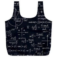 Mathematical-seamless-pattern-with-geometric-shapes-formulas Full Print Recycle Bag (xxxl) by Simbadda