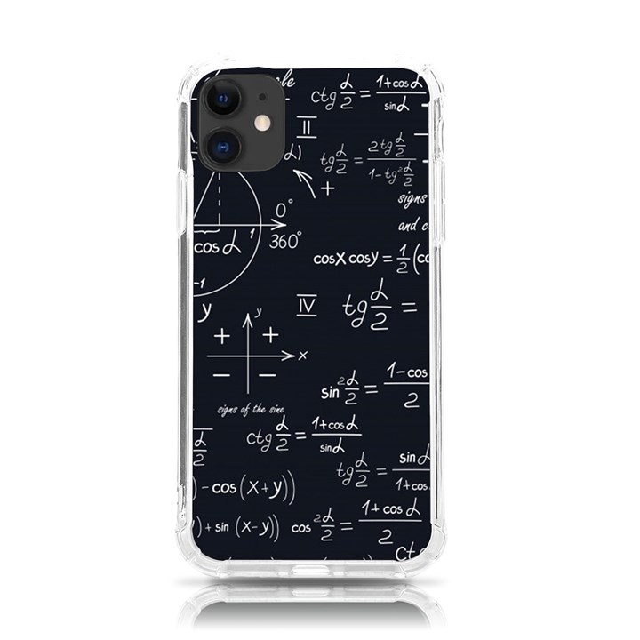 Mathematical-seamless-pattern-with-geometric-shapes-formulas iPhone 11 TPU UV Print Case