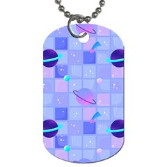 Seamless-pattern-pastel-galaxy-future Dog Tag (one Side) by Simbadda