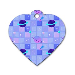 Seamless-pattern-pastel-galaxy-future Dog Tag Heart (one Side) by Simbadda